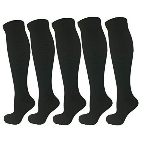 5 Pair Black Large/X-Large Ladies Compression Sock - Picture 1 of 9